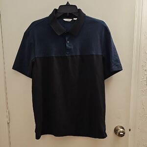 Calvin Klein Color-Block Polo Blue and Black
